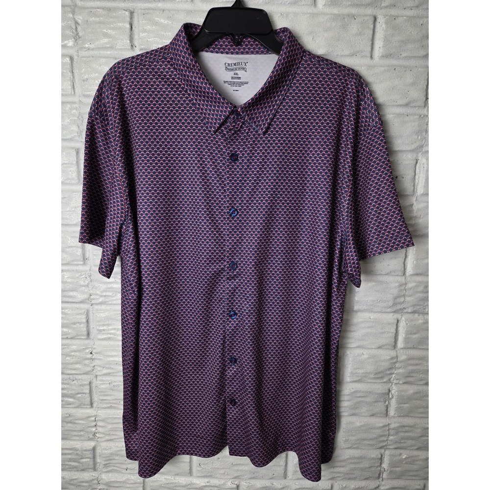 Cremieux Premium Denim Shirt Mens XXL Button Up s/s Stars polyester NWT